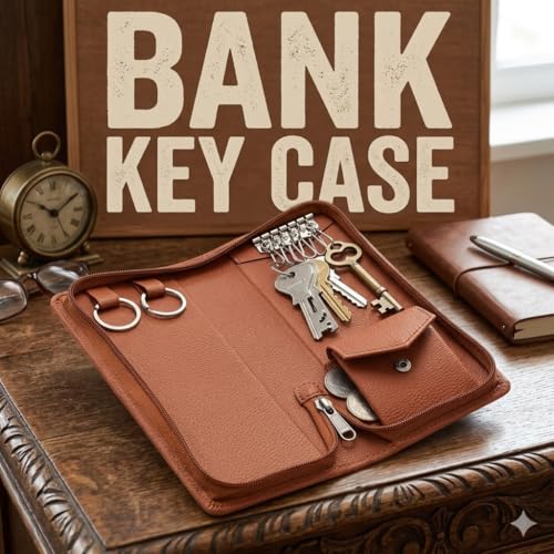 essart PU Leather Compact Key Holder Case with Zipper Closure Stylish & Durable Key Organizer Small Zippered Case for Keys, Coins & Accessories for Men & Women - Image 3