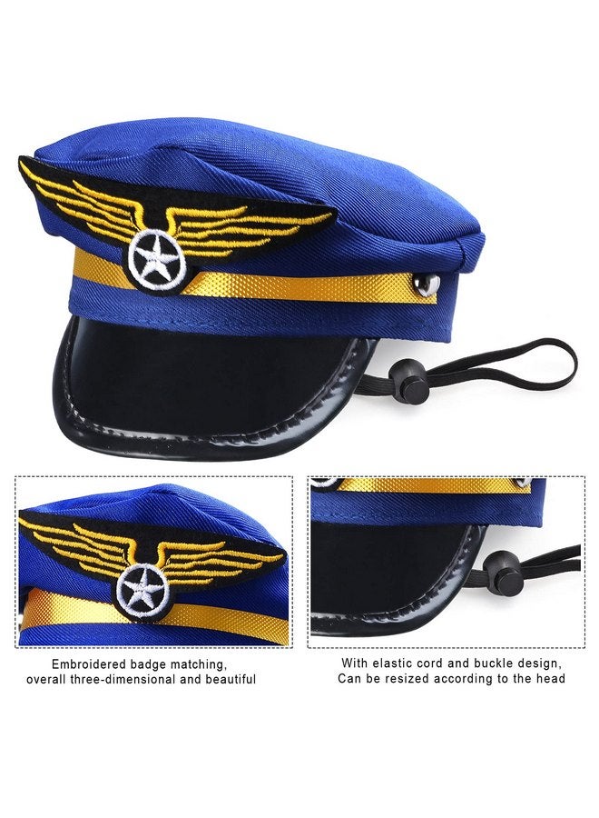 Yewong 3 Pieces Pet Captain Pilot Costume Accessory Set Dog Cat Pilot Hat Formal Necktie Collar Pilot Costume Accessories for Pet Pilot Fancy Dress Halloween Party (Set-C) - Image 5