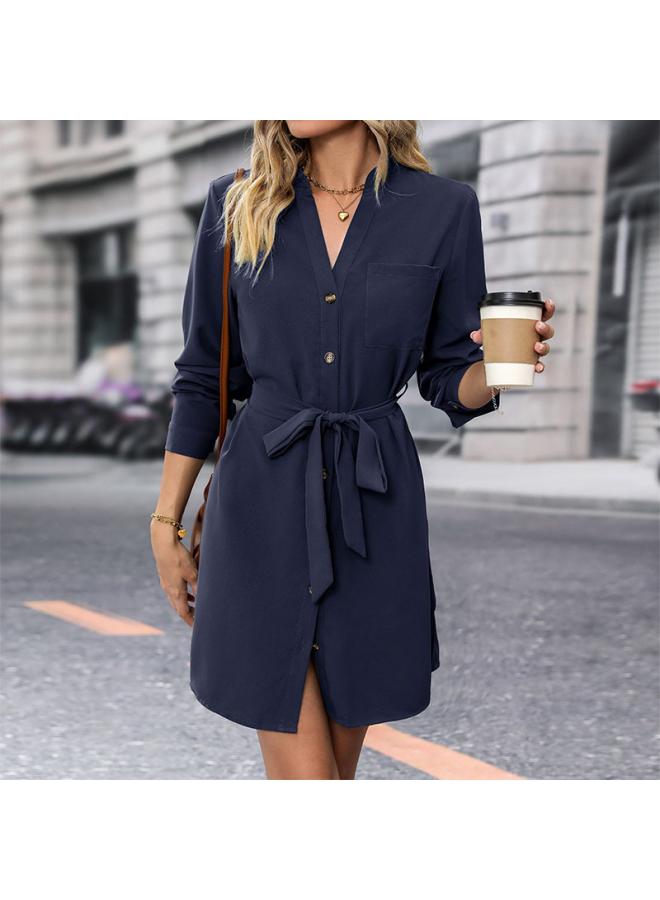 Shirt Skirt Autumn New European And American Women's Long Sleeve Lace Cardigan Dress