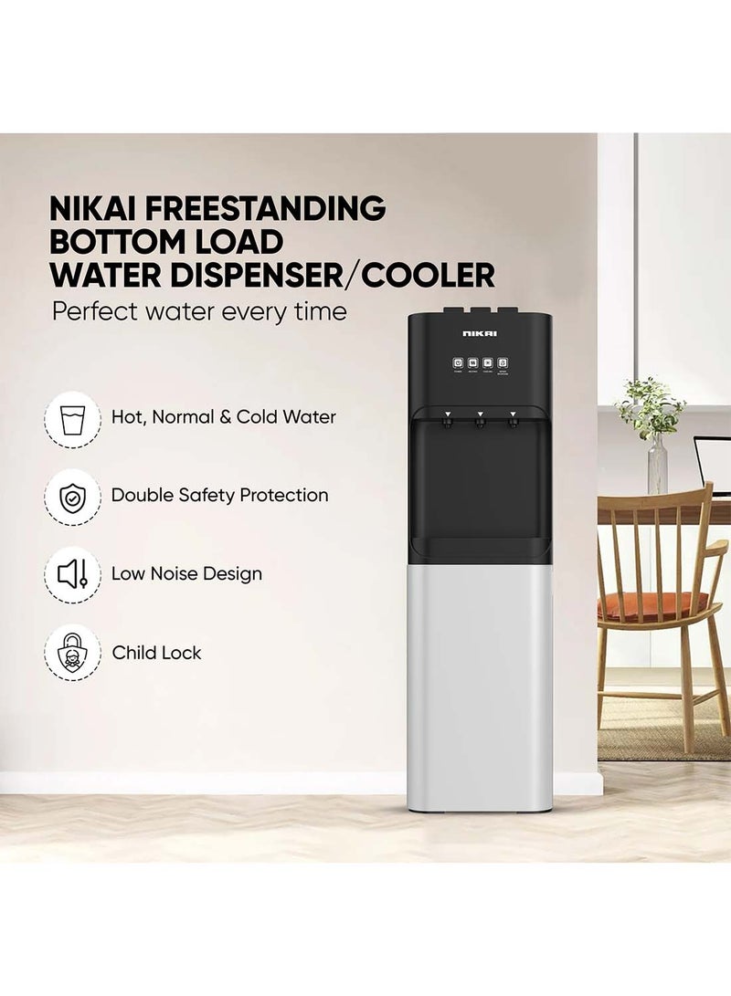 NIKAI 3-Tap/Faucet Bottom Loading Water Dispenser Instant Hot/Cold/Room Temperature Water Dispenser Child Safety Lock, Stainless Steel Reservoir, Ideal For Home And Office NWD4000BS Black/Grey - Image 2