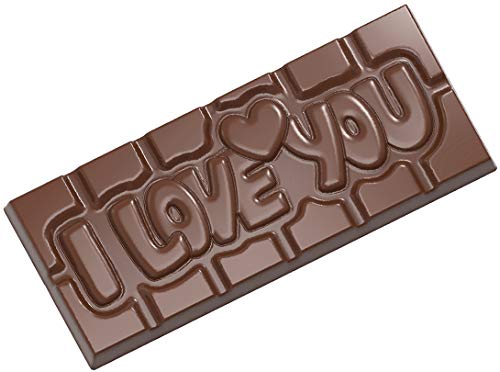 Chocolate World CW12009 ILoveYou Polycarbonate Candy Mold with 4 Cavities Each 50mm x 118mm x 8mm High