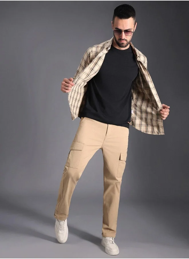 HIGH STAR Men Khaki Trousers