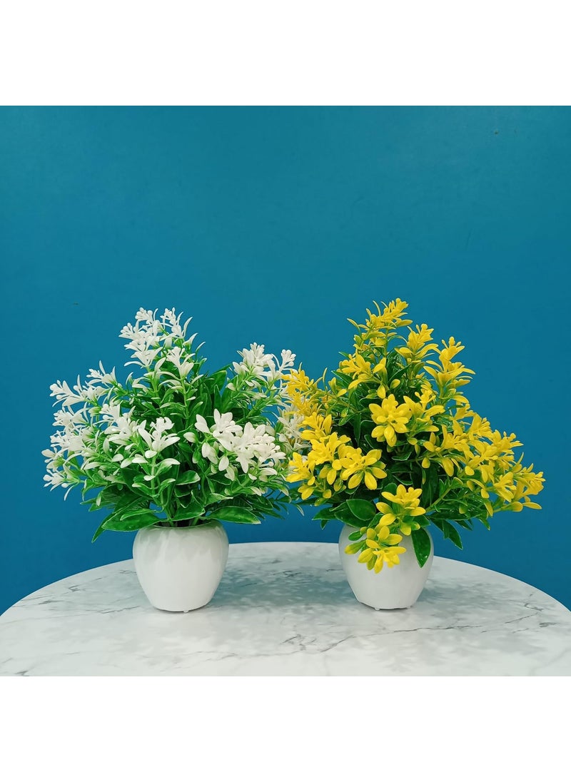 Generic Artificial Wild Plant in White Pot for Stylish Home Accents  - Image 2