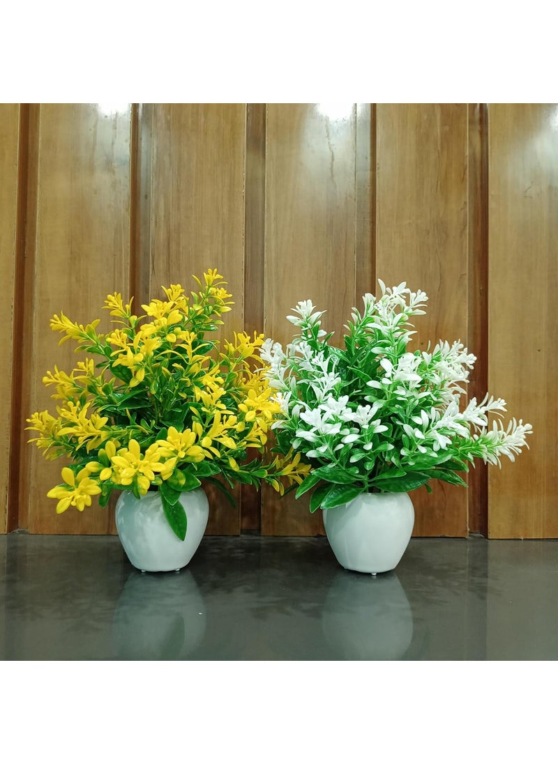 Generic Artificial Wild Plant in White Pot for Stylish Home Accents  - Image 1