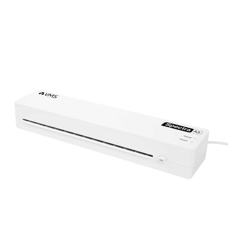 VMS آلة الترقق المتكاملة الساخنة Spectra A3 | عرض إدخال ورق 330 مم | تسخين سريع 3-5 دقائق | نظام مضاد للاحتجاز | مثالية للاستخدام في المكتب/المنزل (صور، بطاقات هوية، مستندات) | ضمان خارجي لمدة سنة واحدة - Image 1