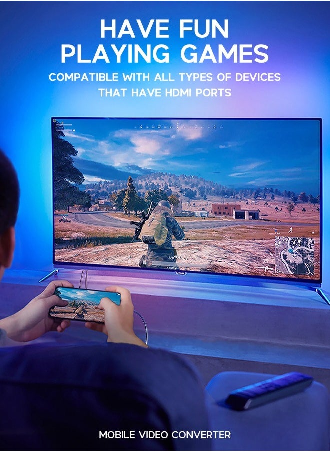 ماركة غير محددة - كابل صوت HDMI فائق السرعة، كابل AV Lightning 24 HD، يدعم نقل الفيديو عالي الدقة لتشغيل واضح وسلس - Image 1