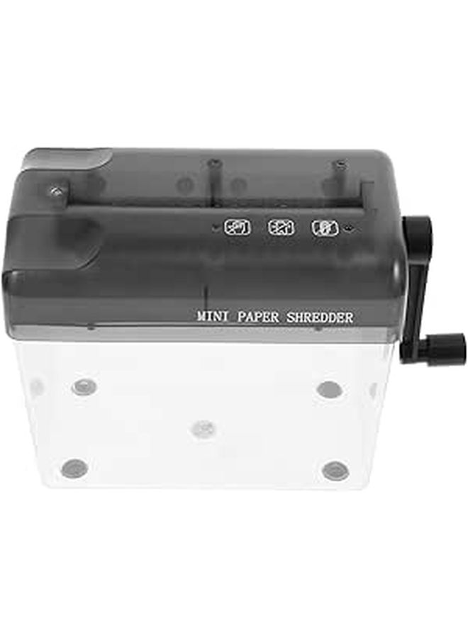 Uonlytech Hand Crank Paper Shredder Portable Desktop Document Cutter For Home Office Use Easy To Clean Secure Record - Image 1