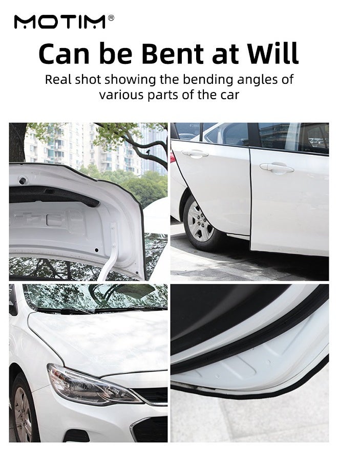 Motim - 2 IN 1, 5M Car Door Edge Guards U Shape Edge Trim Rubber Seal Protector and 10 Meter Clear Carbon Fiber Car Door Edge Guard Protective Film, Car Sill Protectors Strips - Image 1