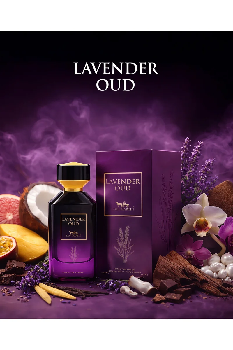 Loui Martin Lavender Oud Extrait de Parfum 100ml | Aromatic Lavender, Oud & Woody Accords | Modern Oriental Fragrance