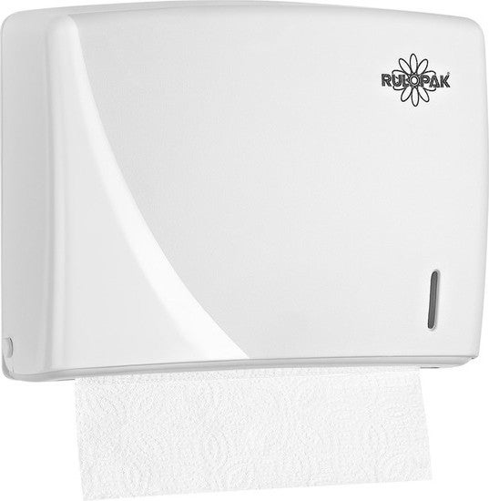 RULOPAK Modern Z-Fold Paper Towel Dispenser 200 Pcs Transparent White  - Image 1
