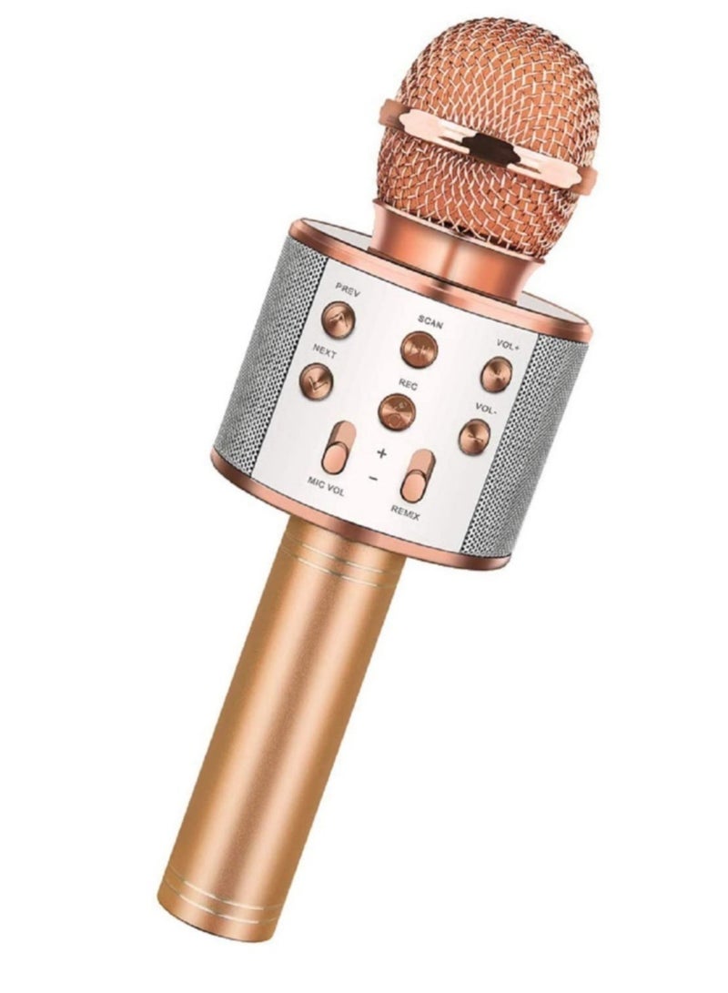 ELTRAZONE Wireless Bluetooth Karaoke Microphone Rechargeable Kids Microphone Karaoke Machine Professional Handheld Karaoke Mic Speaker Home KTV Kids Birthday Party - Best Gifts for Kids Adults (Rose Gold) - Image 1