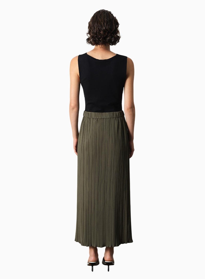 French Connection Niri Plisse Columned Midi Skirt - Image 2