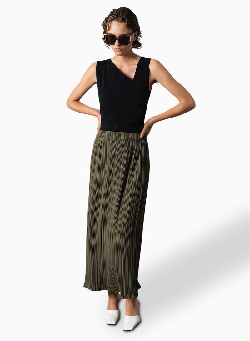 French Connection Niri Plisse Columned Midi Skirt - Image 1
