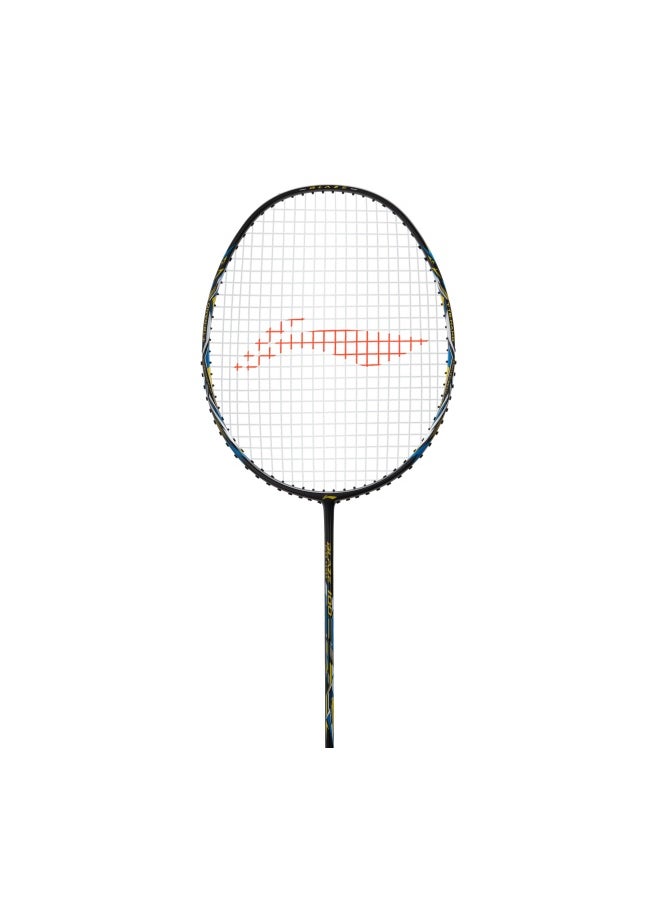 Li-Ning Li‑Ning Blaze 100 Carbon Fibre Badminton Racket – 78 g Head‑Heavy, Pre‑Strung (Charcoal/Lime/Blue)  - Image 1