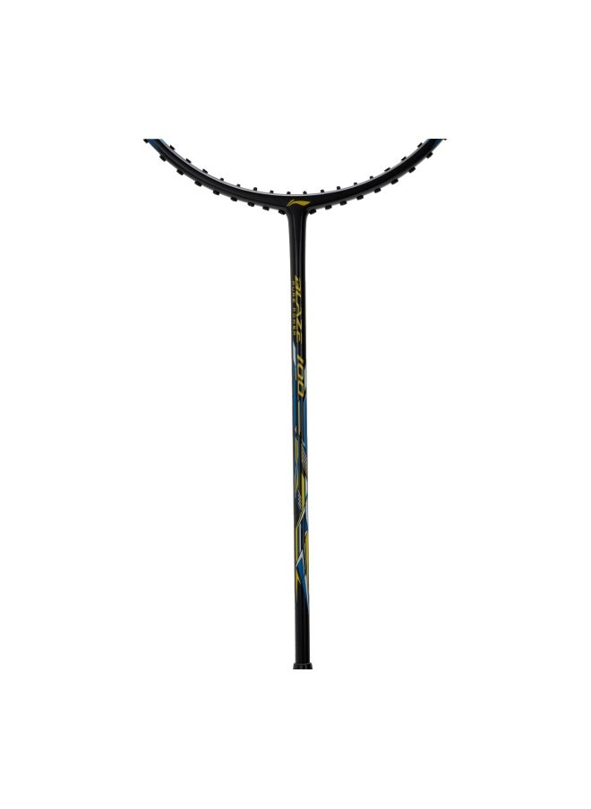 Li-Ning Li‑Ning Blaze 100 Carbon Fibre Badminton Racket – 78 g Head‑Heavy, Pre‑Strung (Charcoal/Lime/Blue)  - Image 2