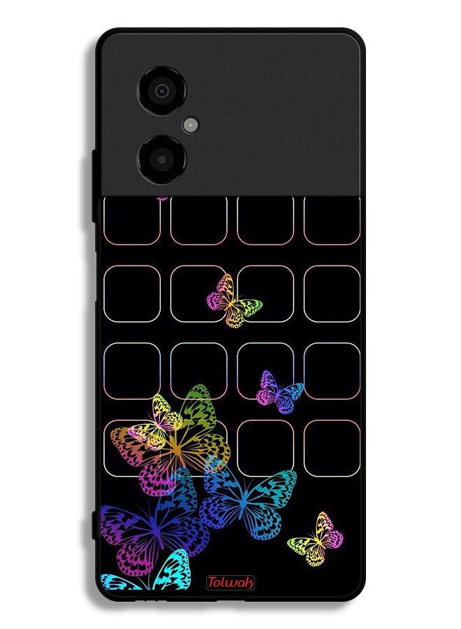 Tolwak Xiaomi Poco M4 5G Protective Case Cover Colorful Butterflies - Image 2