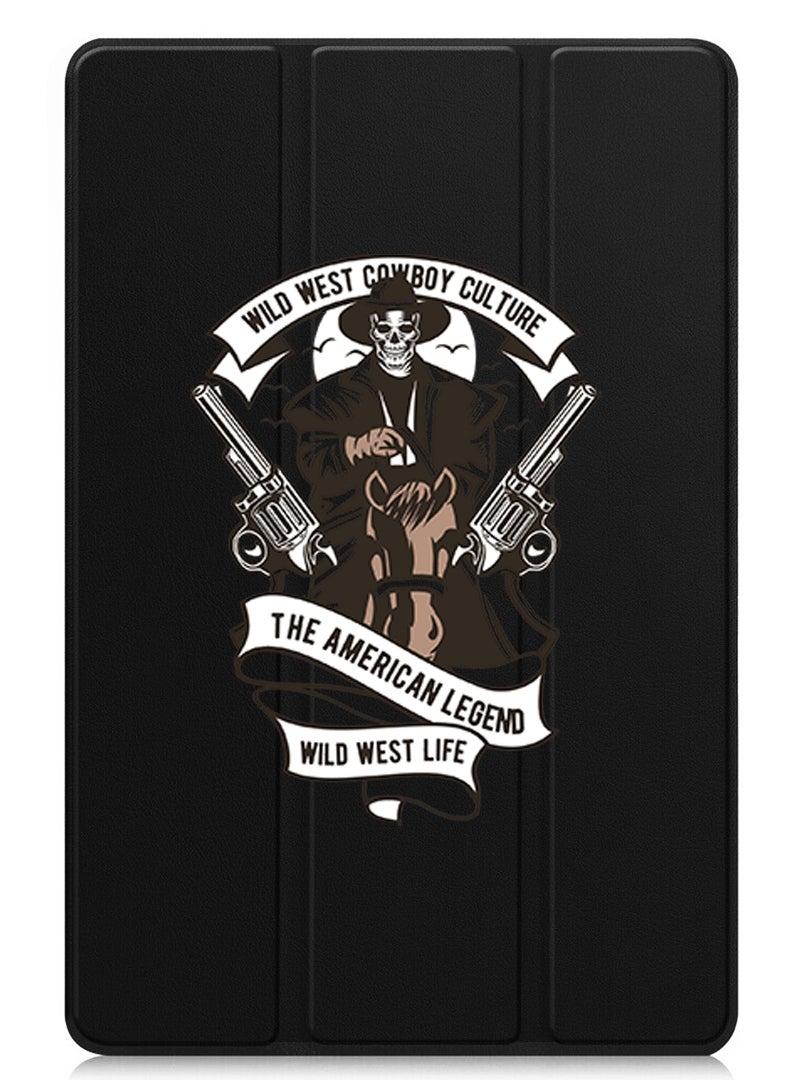 Theodor Protective Flip Case For Samsung Galaxy Tab S6 Lite (2024) With Trifold Stand Auto Wake Sleep Shockproof Cover Wild west cowboy culture  - Image 1