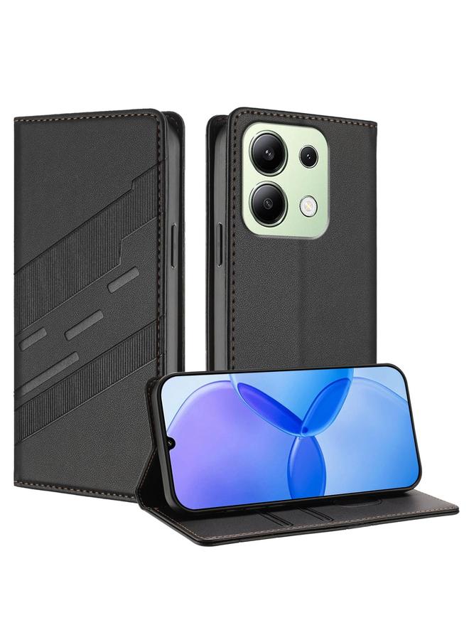 The Bros حافظة لهاتف ريدمي نوت 13 4G جلدية متعددة الوظائف مزخرفة بتصميم ريترو