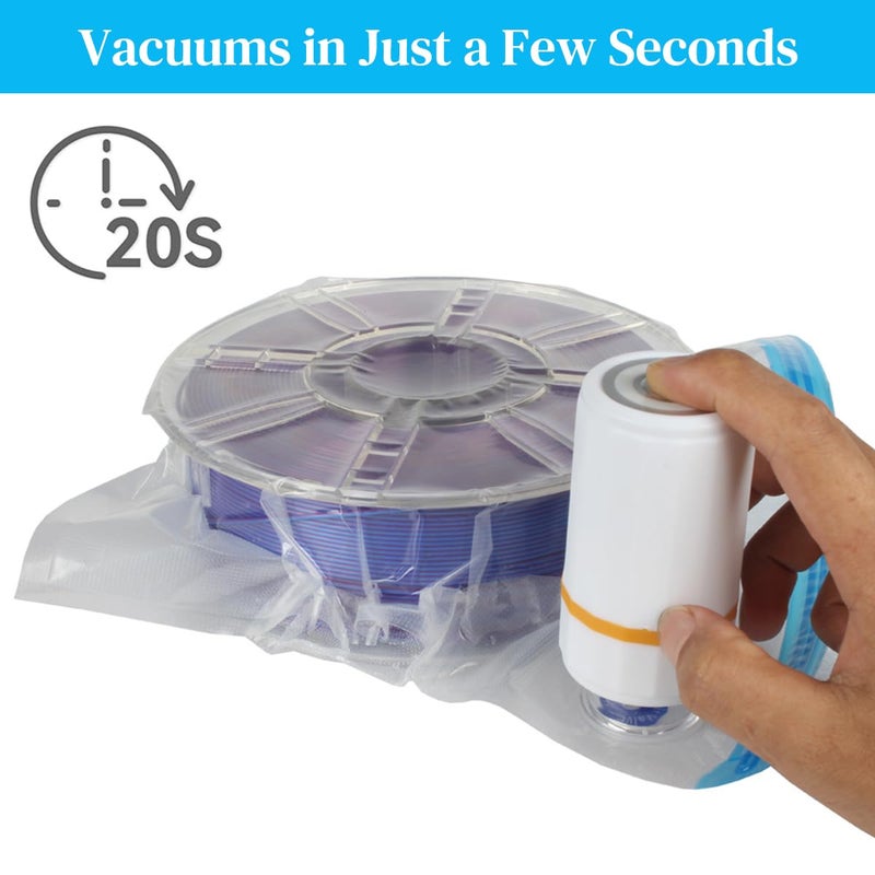 Serplex ® 3D Printer Filament Vacuum Storage Bags & Electric Air Pump with 10 Filament Vacuum Storage Bags,2 Sliding Sealing Clips Moisture Protection for 1Kg,300x340mm - Image 3