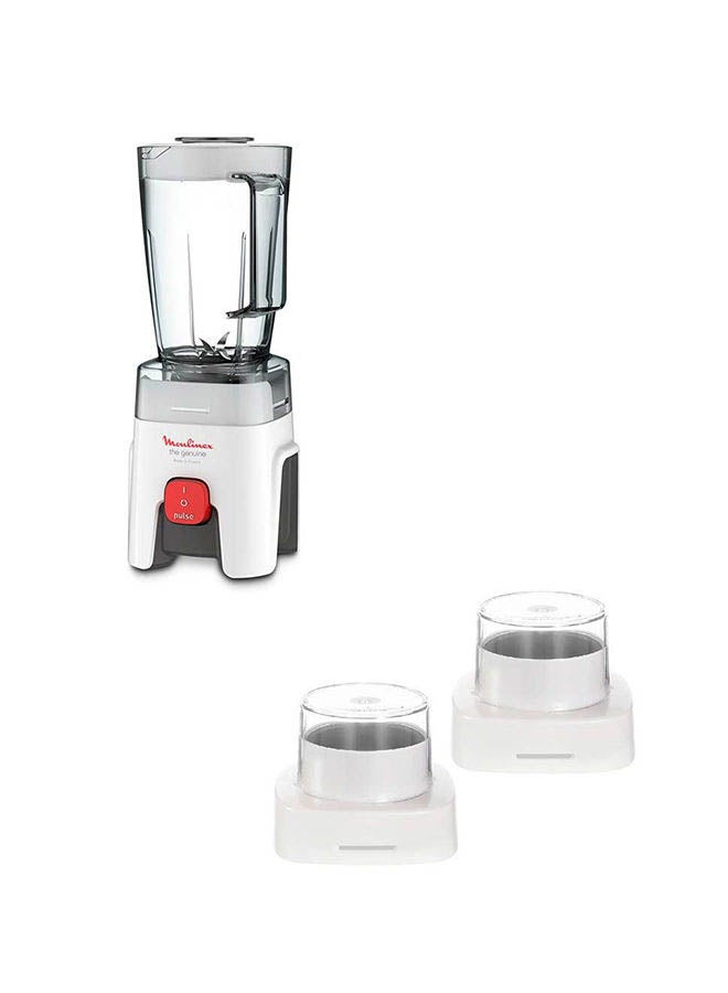 Moulinex Genuine Blender with grinder & grater, Plastic Jug, Made in France 1.75 L 500 W LM242B27 White/Clear - Image 3