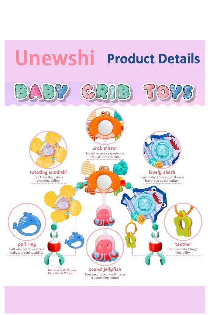 أخبار قوس ألعاب عربة الأطفال، عربة تعليمية للأطفال، ألعاب معلقة للأطفال من عمر 0-1 سنة، قوس أنشطة مع ألعاب رائعة تحفز حواس الطفل ومهاراته الحركية - Image 2