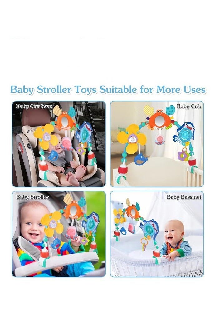 أخبار قوس ألعاب عربة الأطفال، عربة تعليمية للأطفال، ألعاب معلقة للأطفال من عمر 0-1 سنة، قوس أنشطة مع ألعاب رائعة تحفز حواس الطفل ومهاراته الحركية - Image 3