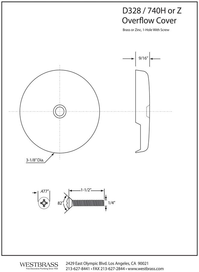 ويست براس لوحة وجه وبرغي بفتحة واحدة مقاس 3-1/8 بوصة من Westbrass، لون أسود غير لامع، D328-62 - Image 2