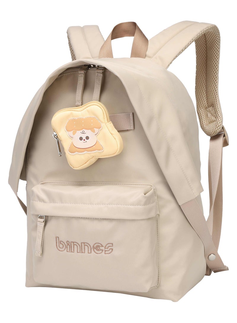 Binnes Premium 14-inch Kids Backpack Light Weight Water Resistant Multifunctional School Backpack for Girls and Boys, BNS6015, Brown - Image 1