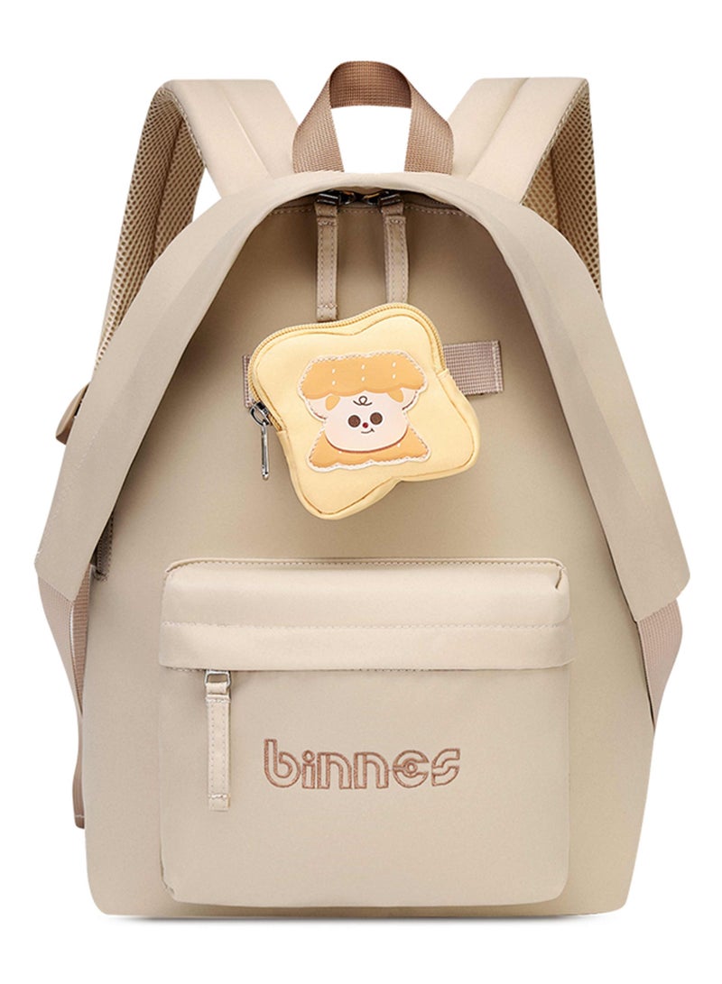 Binnes Premium 14-inch Kids Backpack Light Weight Water Resistant Multifunctional School Backpack for Girls and Boys, BNS6015, Brown - Image 3