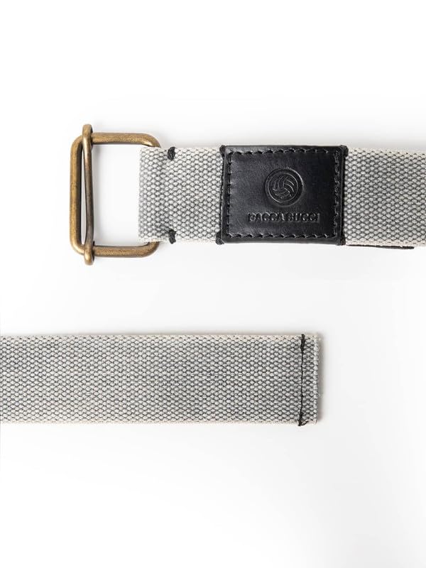 Bacca Bucci Men's Military Style Army Tactical Cotton/Canvas Webbing Adjustable Metal Buckle Belt Waist 28-30 Creamy White - Image 4
