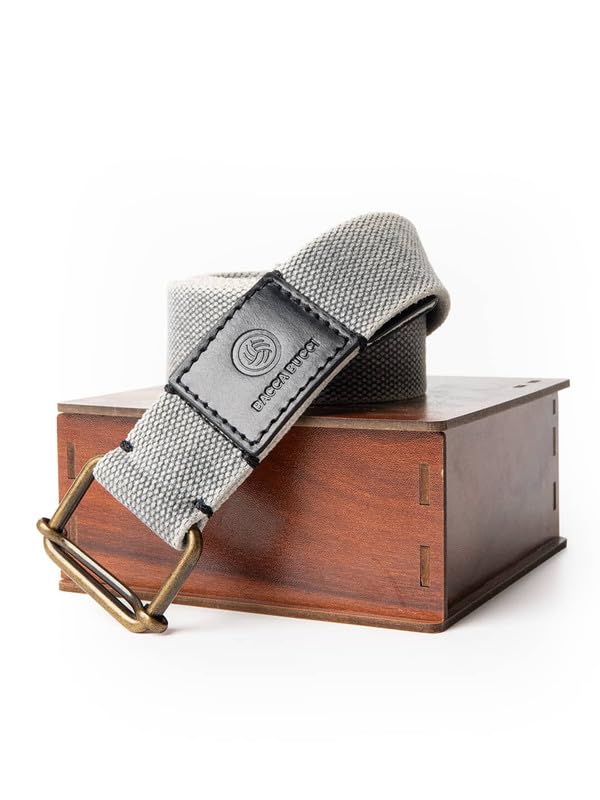 Bacca Bucci Men's Military Style Army Tactical Cotton/Canvas Webbing Adjustable Metal Buckle Belt Waist 28-30 Creamy White - Image 5