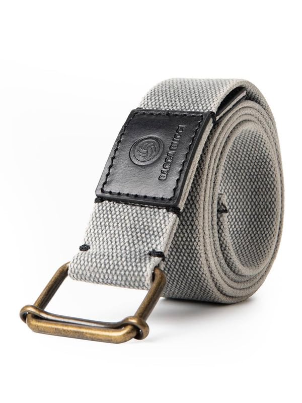 Bacca Bucci Men's Military Style Army Tactical Cotton/Canvas Webbing Adjustable Metal Buckle Belt Waist 28-30 Creamy White - Image 1