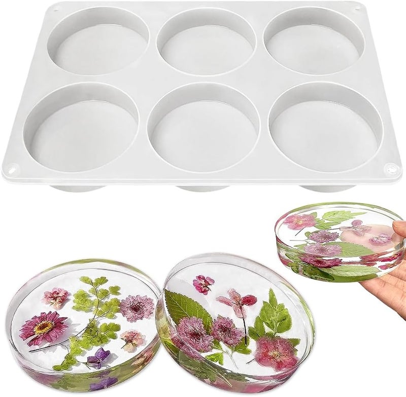ResinWorld 6-Cavity Deep Round Coaster Molds - Image 1