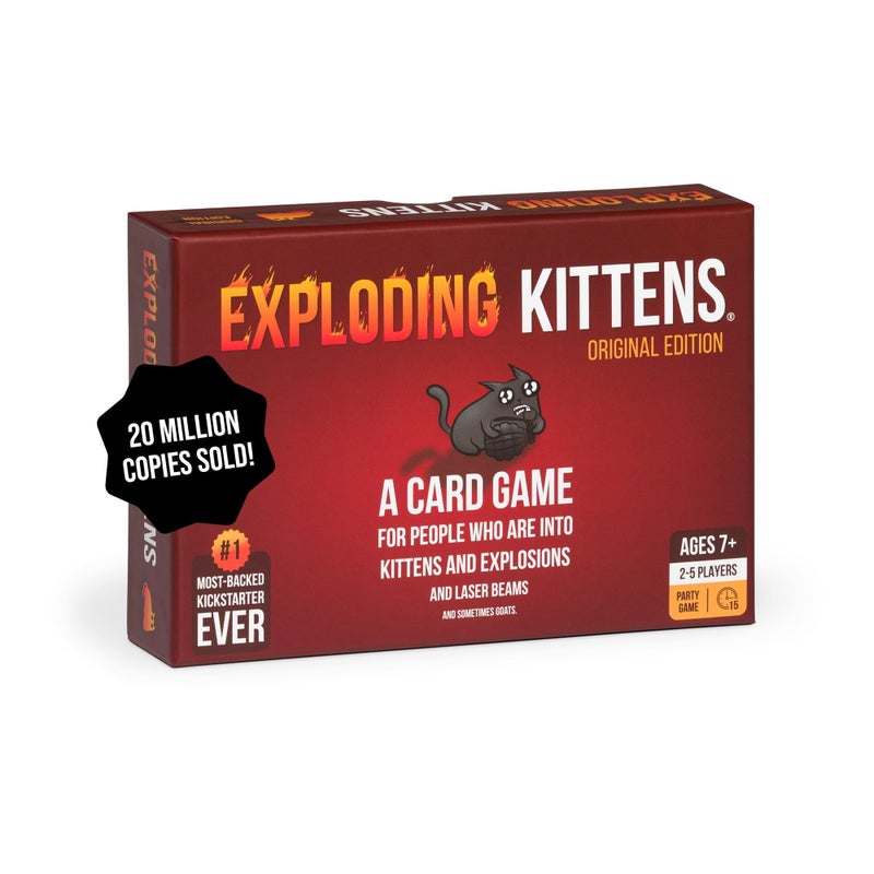 Exploding Kittens Original Edition - 2-5 Players - Ages 7+ - 15 Minutes to Play - High Stakes Card Game - Party Game, Family Game Night, Kid and Adult Card Game - Image 1