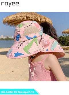 Royee Baby Sun Hat UPF 50+ Sun Hat Toddler Bucket Hat Summer Kids Beach Hats UV Protection for Girls - Pink  - Image 2