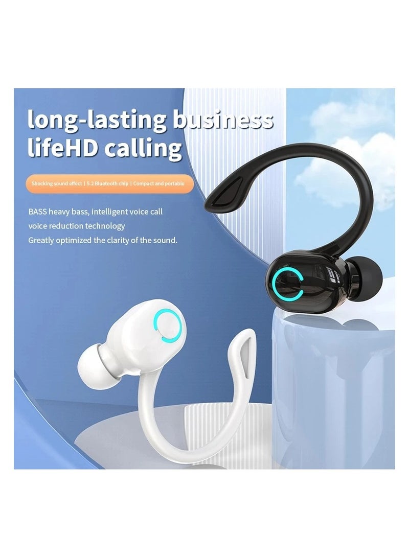 AROAQ Earbuds Bluetooth Wireless Headphones Bluetooth 5.0 Earphones with Mic Single in-Ear Sports Waterproof TWS Earbuds Bluetooth Handsfree Headset (White) - Image 2