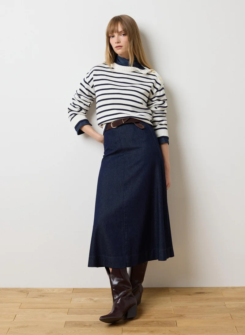 Ovs OVS Oversized Cotton Blend Striped Sweater
