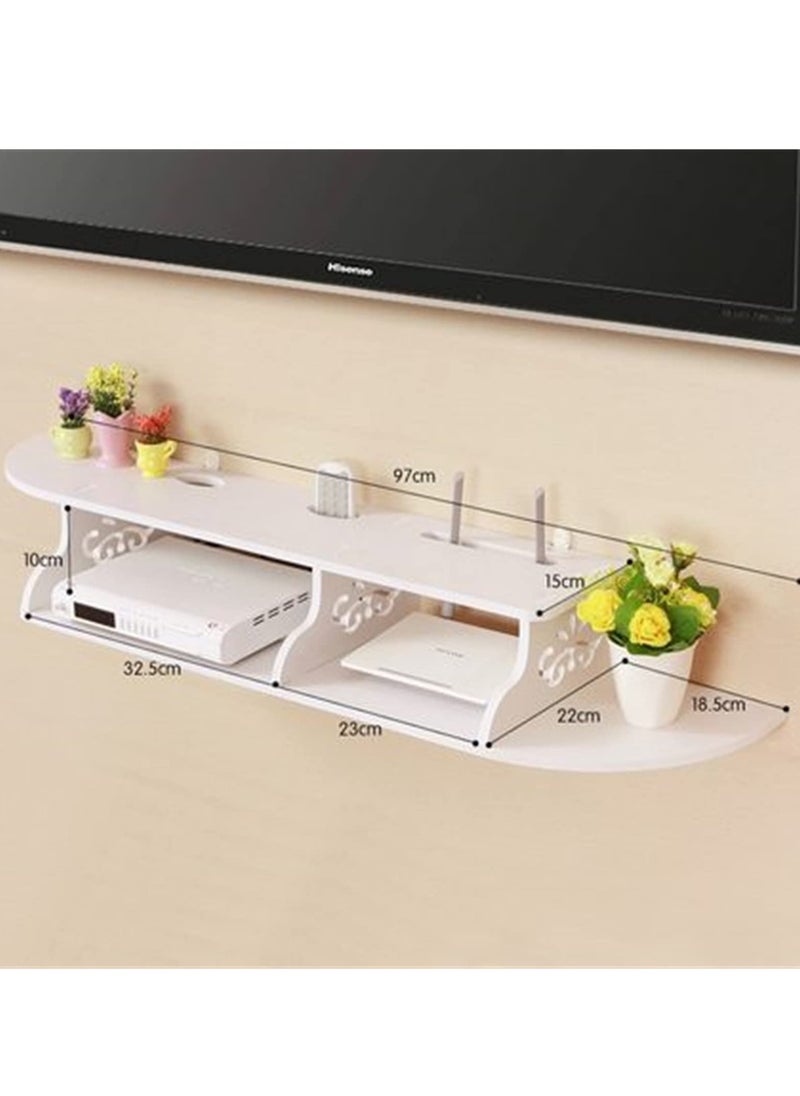 Wall Mounted Shelf TV Cabinet Home Simple Wall TV Cupboard TV Wall Lattice Wall Set Top Box Rack Suitable for Collection Display