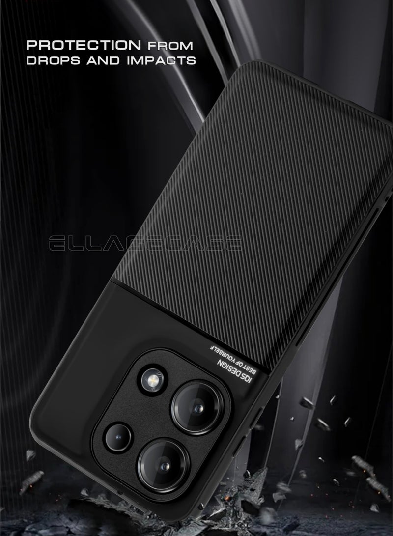 ELLAGECASE حافظة فاخرة رفيعة للغاية لهاتف Xiaomi Redmi Note 13 Pro 4G / Xiaomi Poco M6 Pro 4G، لوحة معدنية مخفية، تصميم نحيف، سهل الحمل، وحماية معززة للكاميرا - Image 2