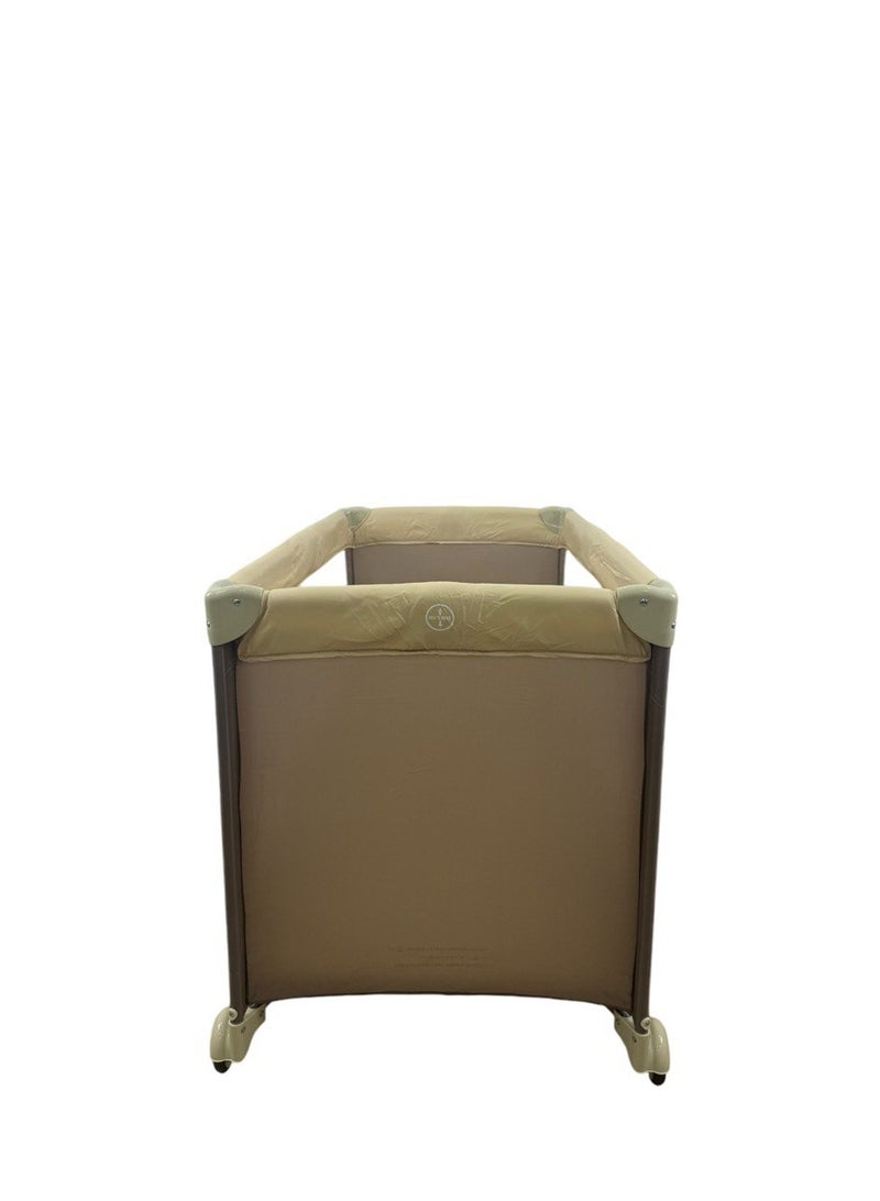 Papimo Portable Baby Bed 120*60*75cm, Multifunctional Foldable Travel Bed, Adjustable Travel Baby Bed for Infants - Beige - Image 5