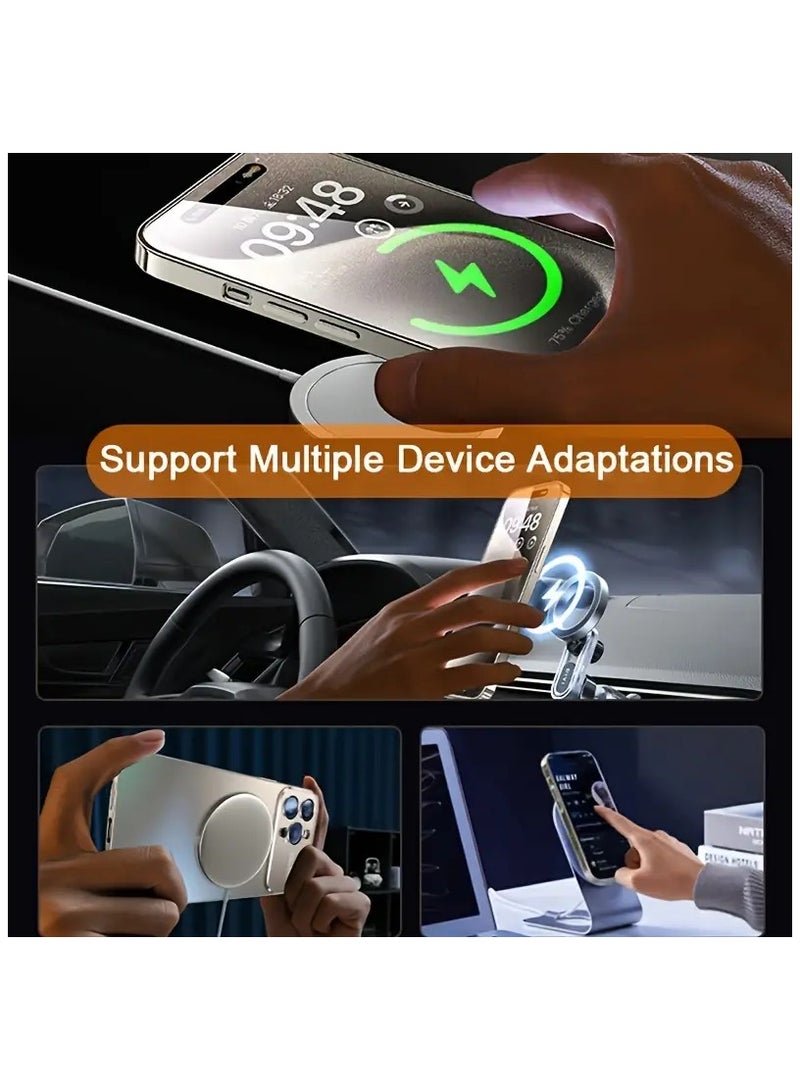 Loquat New Titanium Metallic Color Luxury Matte Phone Case for Iphone 15 Pro  Magnetic Wireless Charging Case Shockproof Glass Camera Lens Protection Cover iPhone 15  Pro Case, Protective Case Cover For  i - Image 3