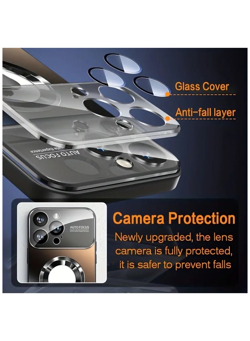 Loquat New Titanium Metallic Color Luxury Matte Phone Case for Iphone 15 Pro  Magnetic Wireless Charging Case Shockproof Glass Camera Lens Protection Cover iPhone 15  Pro Case, Protective Case Cover For  i - Image 5