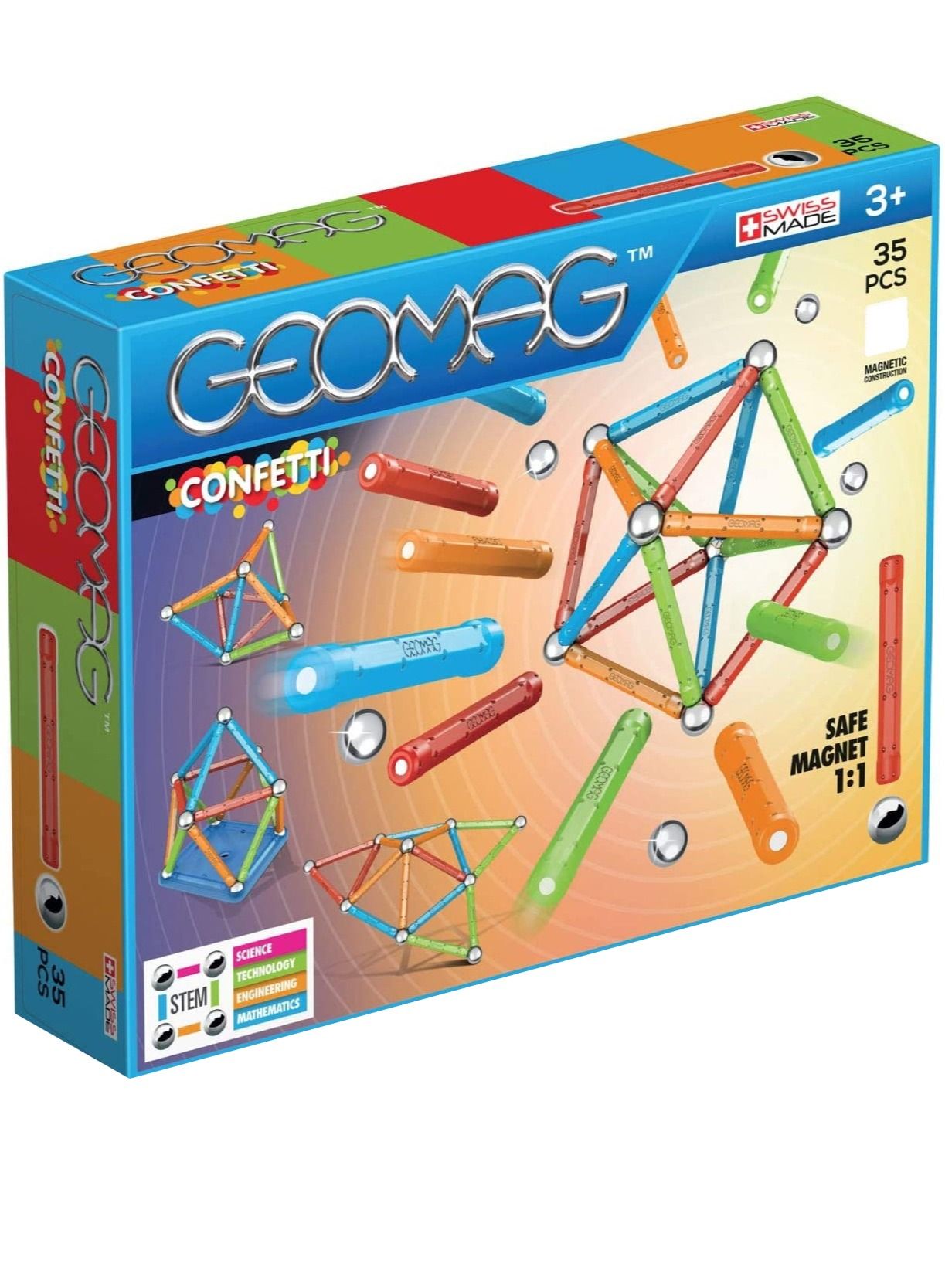 Geomag 240 Fünfecke Magnetbausteine | 5 Farben Je 48 Stück