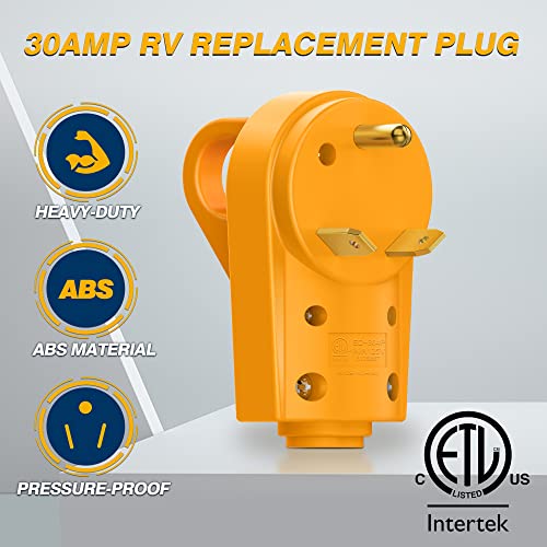 MICTUNING 125V 30Amp Heavy Duty Male Plug RV Replacement with Ergonomic Handle - Image 4