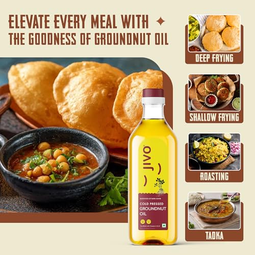 Jivo Groundnut Oil 1 Litre | Cold Pressed, Unrefined Peanut Oil for Cooking | Vitamin A & D Fortified, Chemical-Free Ground Nut Oil 1L - Image 5