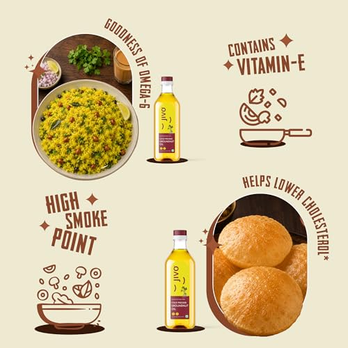 Jivo Groundnut Oil 1 Litre | Cold Pressed, Unrefined Peanut Oil for Cooking | Vitamin A & D Fortified, Chemical-Free Ground Nut Oil 1L - Image 4