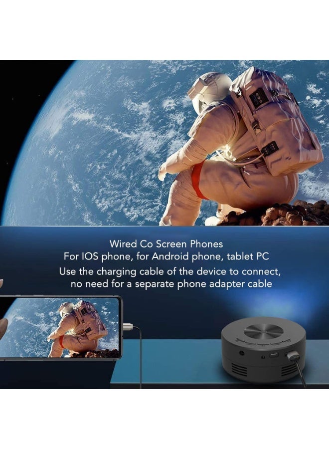 جهاز عرض صغير محمول، يدعم 1080P HD، اتصال لاسلكي، مكبر صوت مدمج، أسود - Image 4