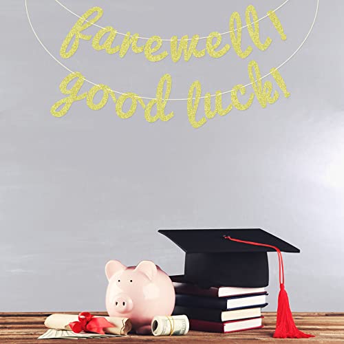 Festiko® Farewell ! Good Luck ! Banner, Congrats Grad 2021, Happy Retirement, Graduation Retirement Party Decorations Gold Glitter. - Image 3
