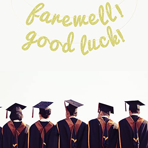 Festiko® Farewell ! Good Luck ! Banner, Congrats Grad 2021, Happy Retirement, Graduation Retirement Party Decorations Gold Glitter. - Image 2