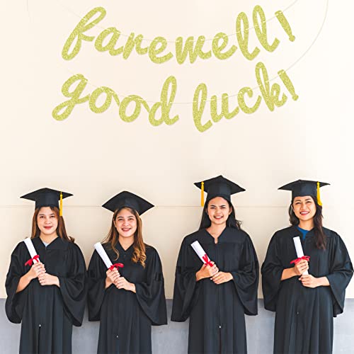 Festiko® Farewell ! Good Luck ! Banner, Congrats Grad 2021, Happy Retirement, Graduation Retirement Party Decorations Gold Glitter. - Image 5